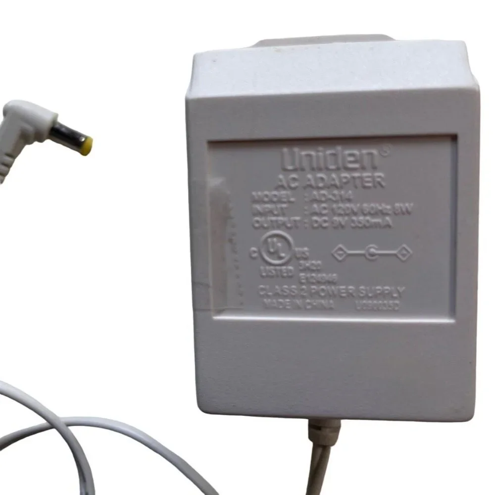 Uniden AC Adapter AD-314 120V 60Hz Input DC 9V 350mA Output Class 2 Power Supply
